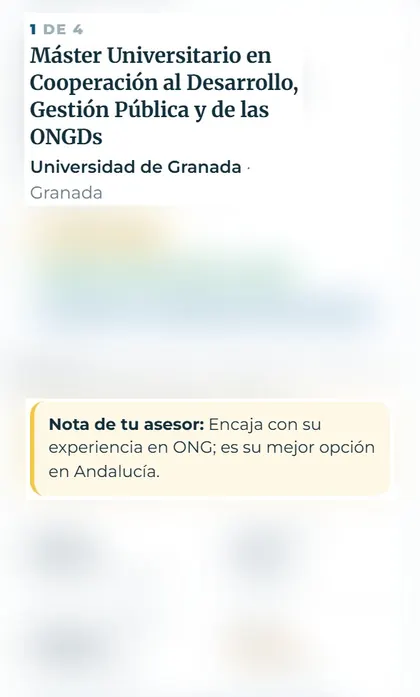 Un máster del informe personalizado, con los datos desenfocados